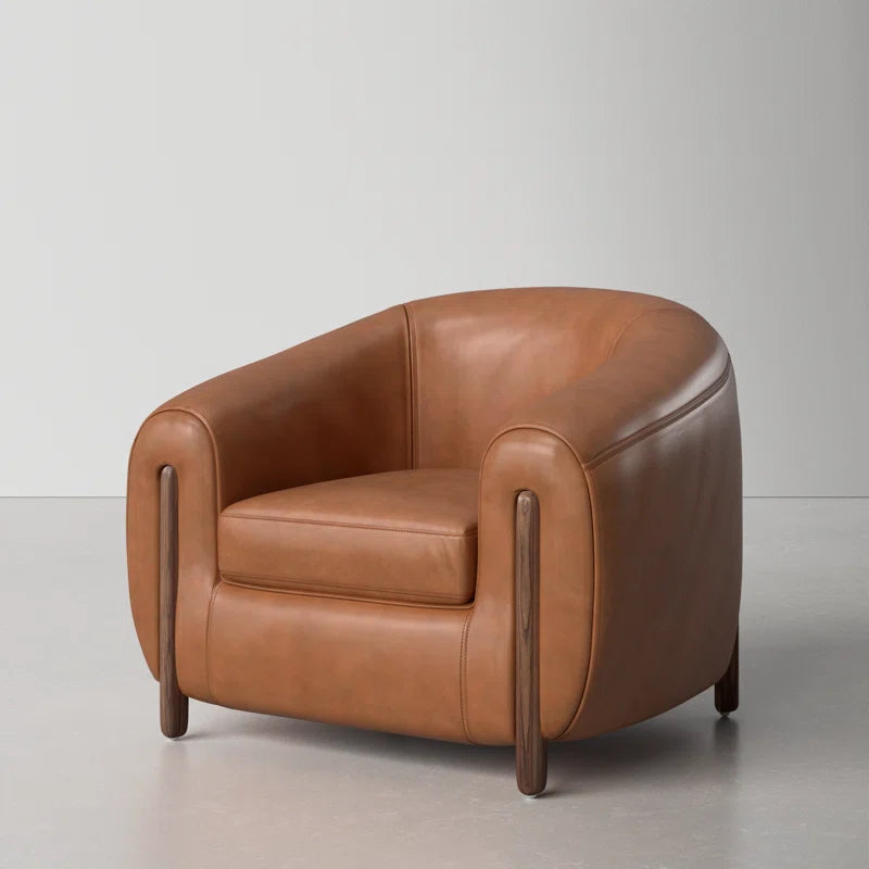 Bruno Leather Barrel Chair