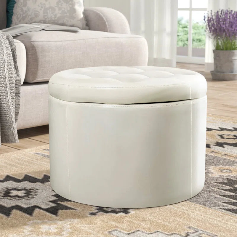 Stansell 22" Wide Tufted round Storage Ottoman