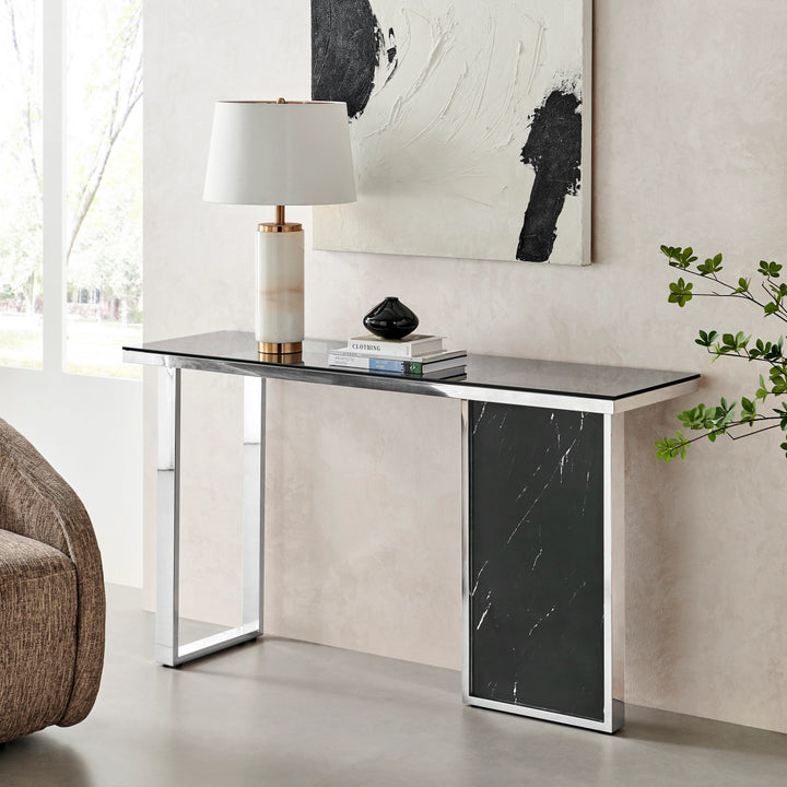 The Monolith Chic Marble Console Table