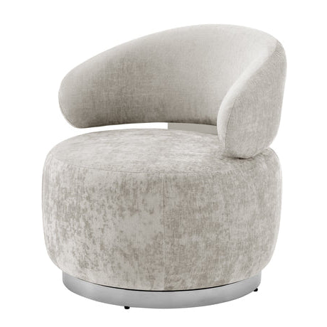 Swirl Swivel Accent Chair. Gray and Chrome