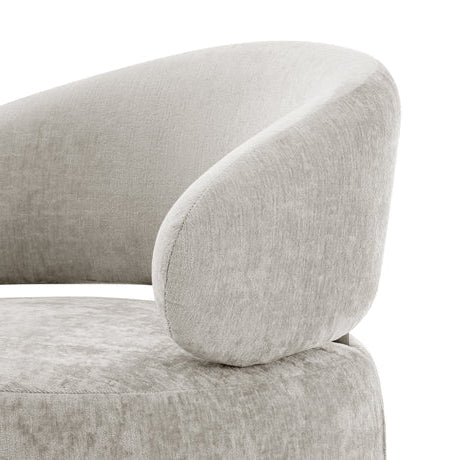 Swirl Swivel Accent Chair. Gray and Chrome