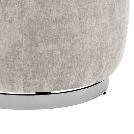Swirl Swivel Accent Chair. Gray and Chrome