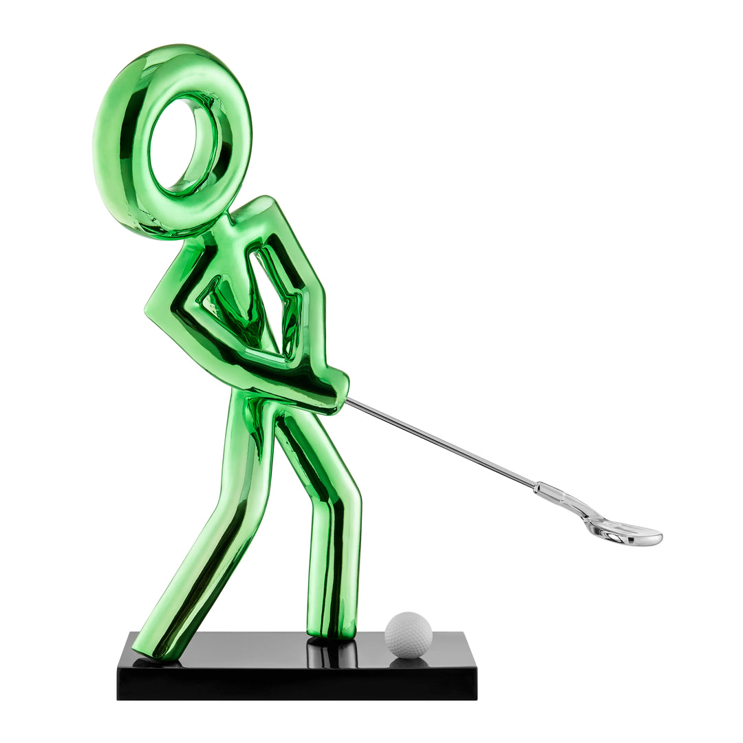 Golf Man Sculpture – Metallic Green