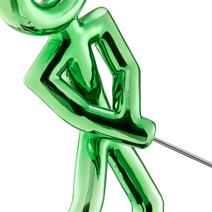 Golf Man Sculpture – Metallic Green