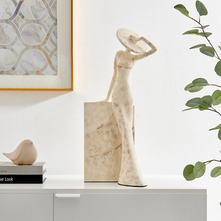 Eliza Fashion Model Sculpture. Marble Stone Finish