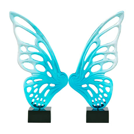 Butterfly Wings Sculpture. Ocean Blue