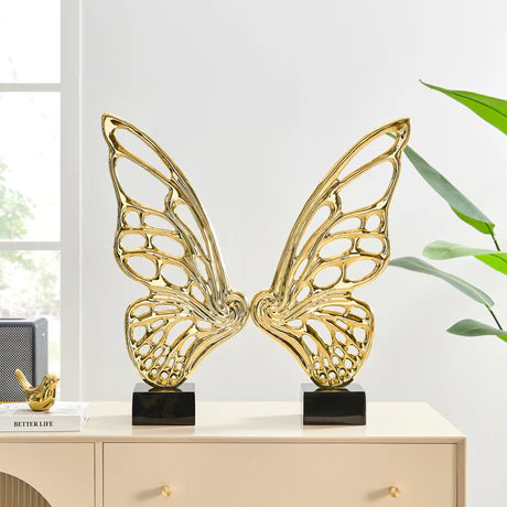 Butterfly Wings Sculpture. Gold.