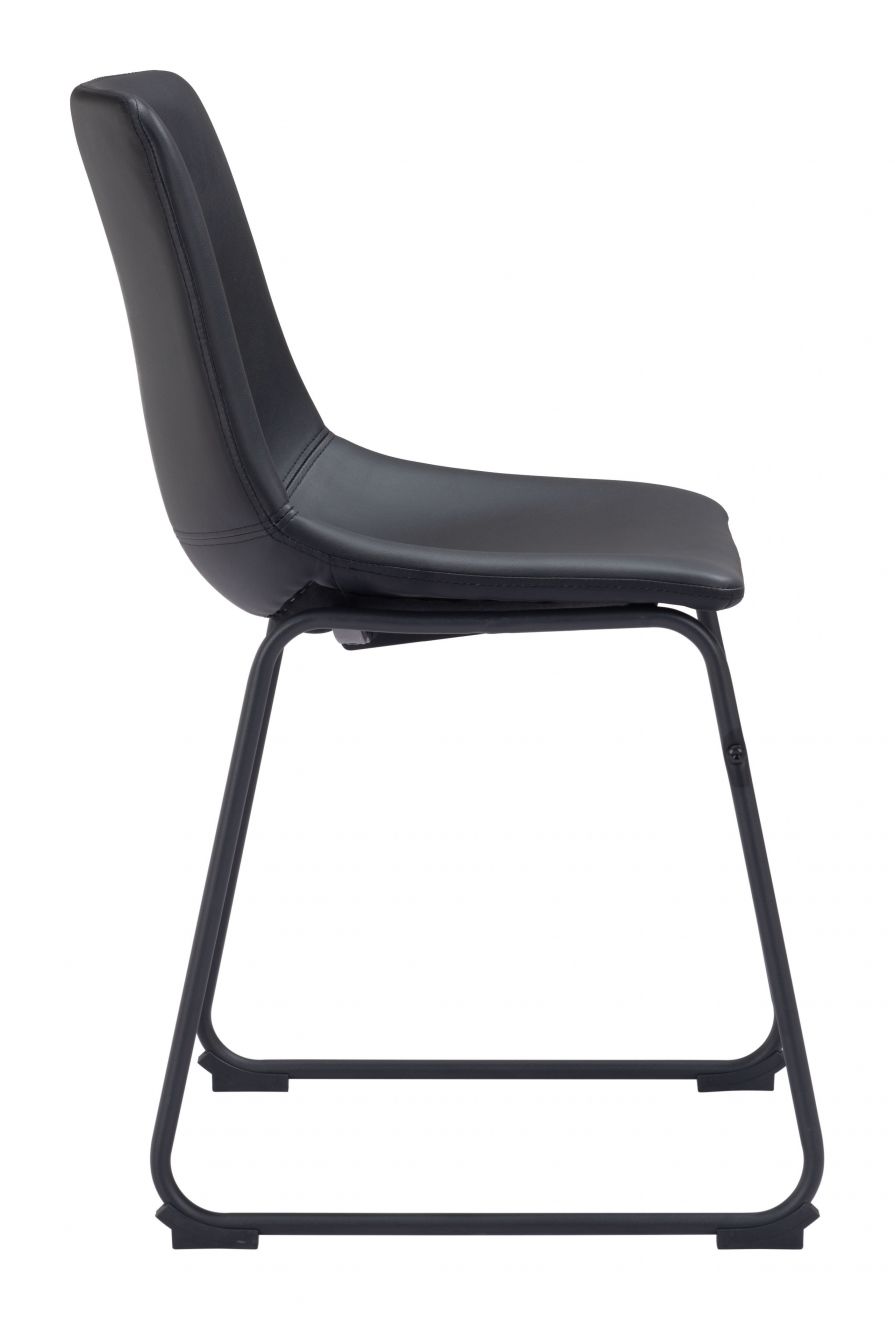 Smart Vegan Leather Dining Chair Black (Set of 2)
