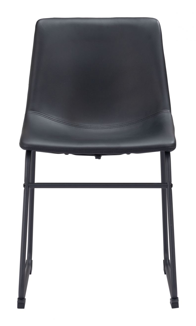 Smart Vegan Leather Dining Chair Black (Set of 2)