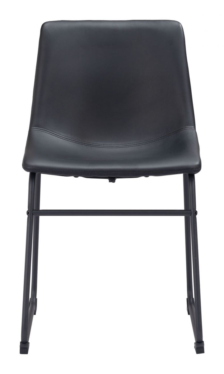 Smart Vegan Leather Dining Chair Black (Set of 2)