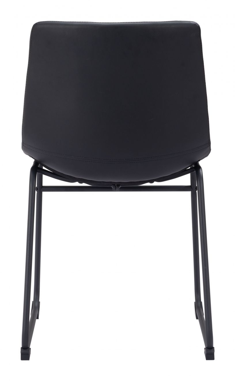 Smart Vegan Leather Dining Chair Black (Set of 2)