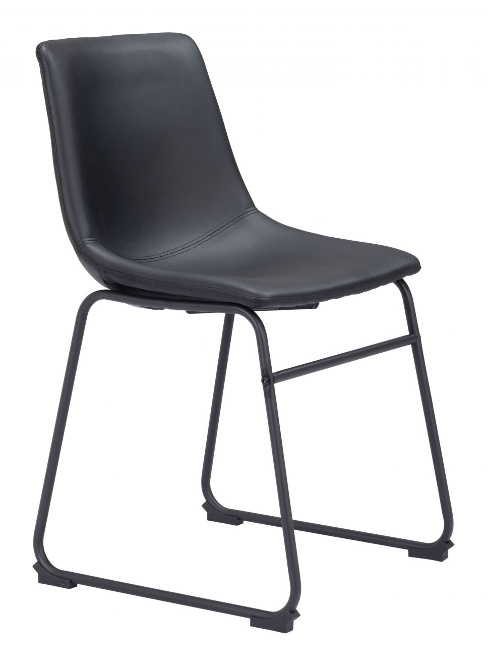 Smart Vegan Leather Dining Chair Black (Set of 2)