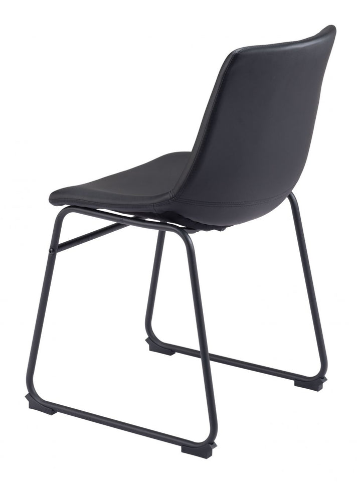 Smart Vegan Leather Dining Chair Black (Set of 2)