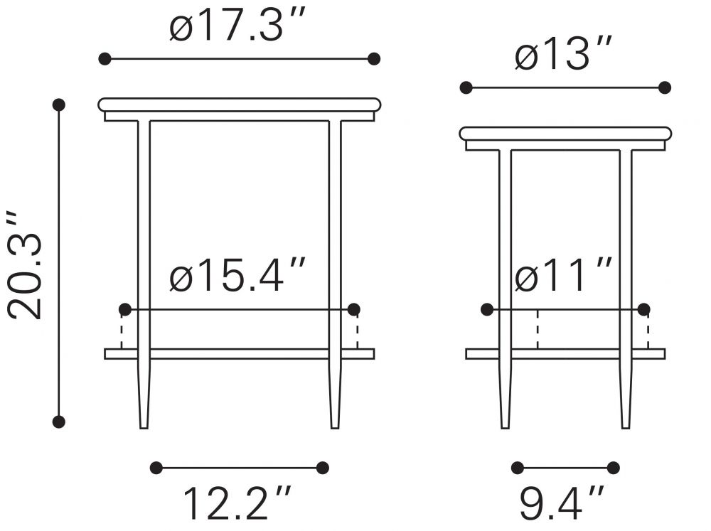 Koper Coffee Table Set – Black