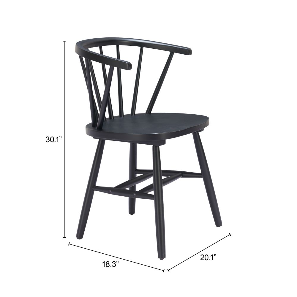 Stenger Dining Chair Black (Set of 2)