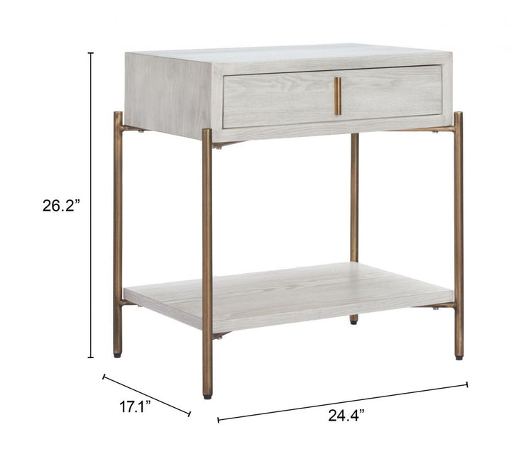 Yoru Side Table Oak White