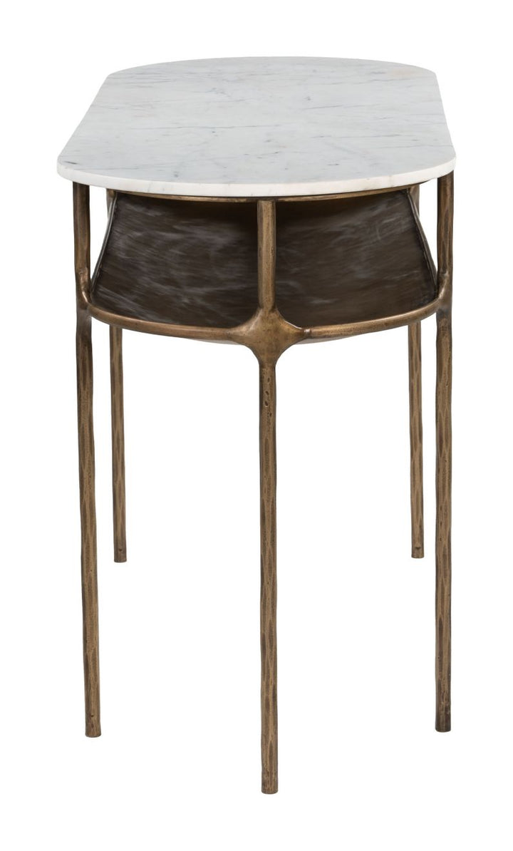 Bild Console Table White Marble & Brass