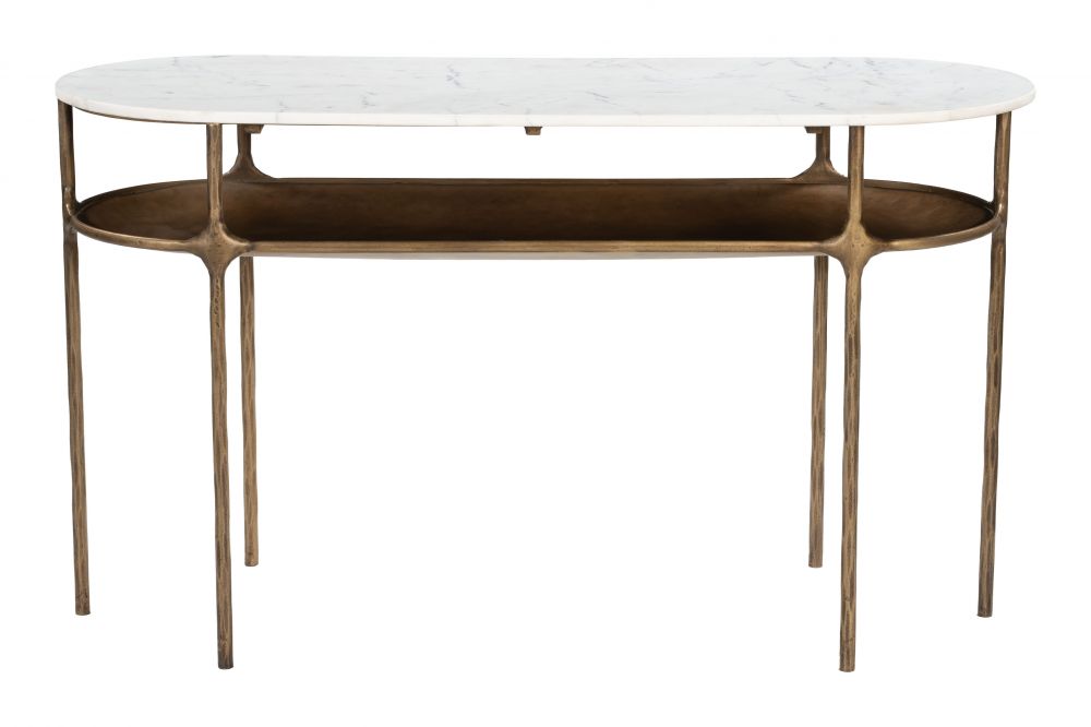 Bild Console Table White Marble & Brass