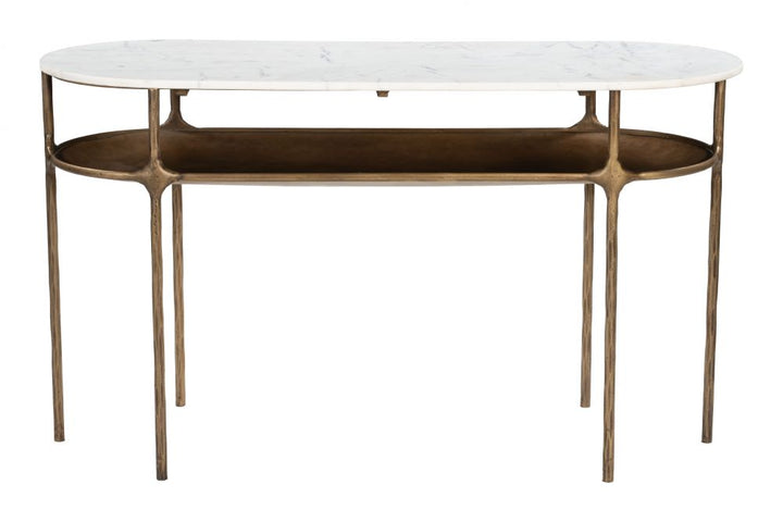 Bild Console Table White Marble & Brass
