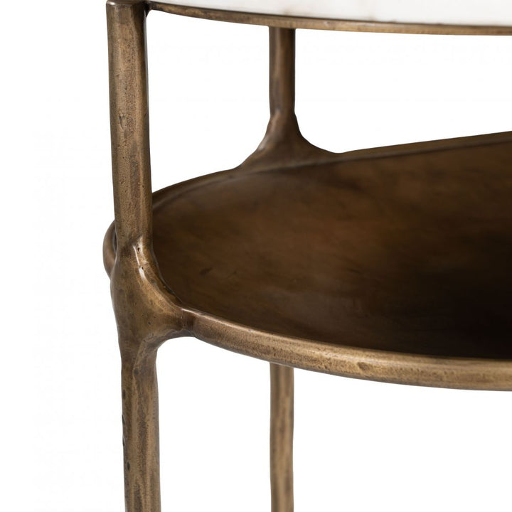 Bild Console Table White Marble & Brass