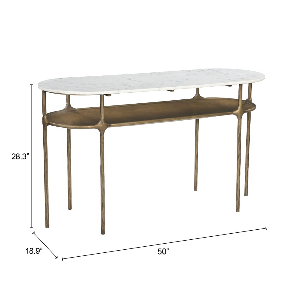 Bild Console Table White Marble & Brass