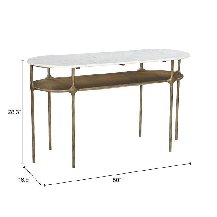 Bild Console Table White Marble & Brass