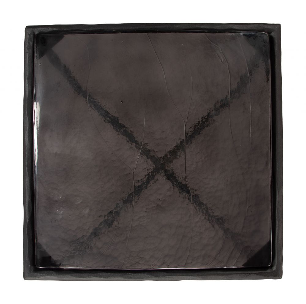 Cloe Side Table Recycled Sand Glass Black