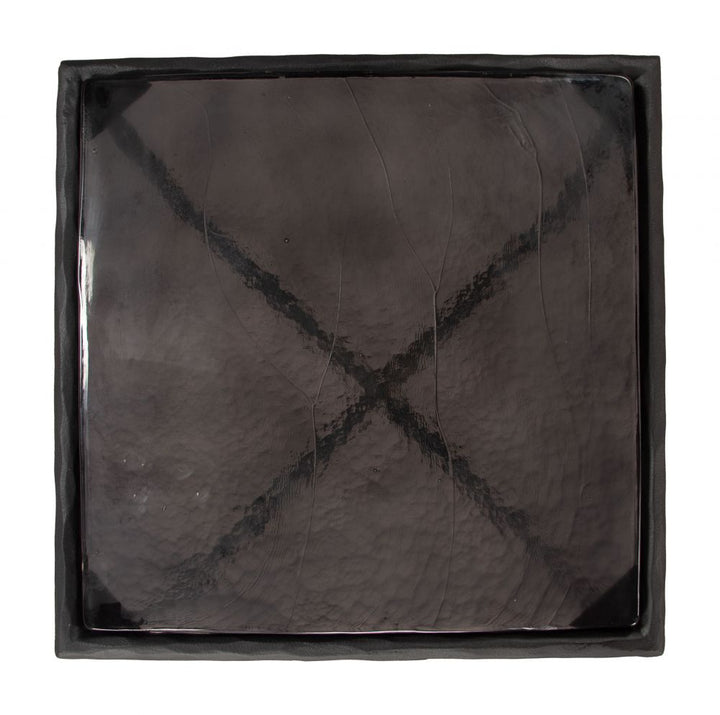 Cloe Side Table Recycled Sand Glass Black