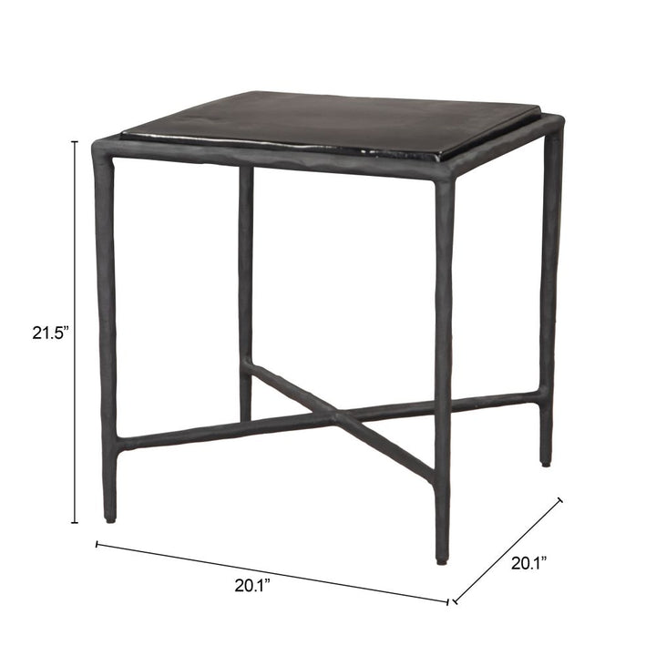 Cloe Side Table Recycled Sand Glass Black
