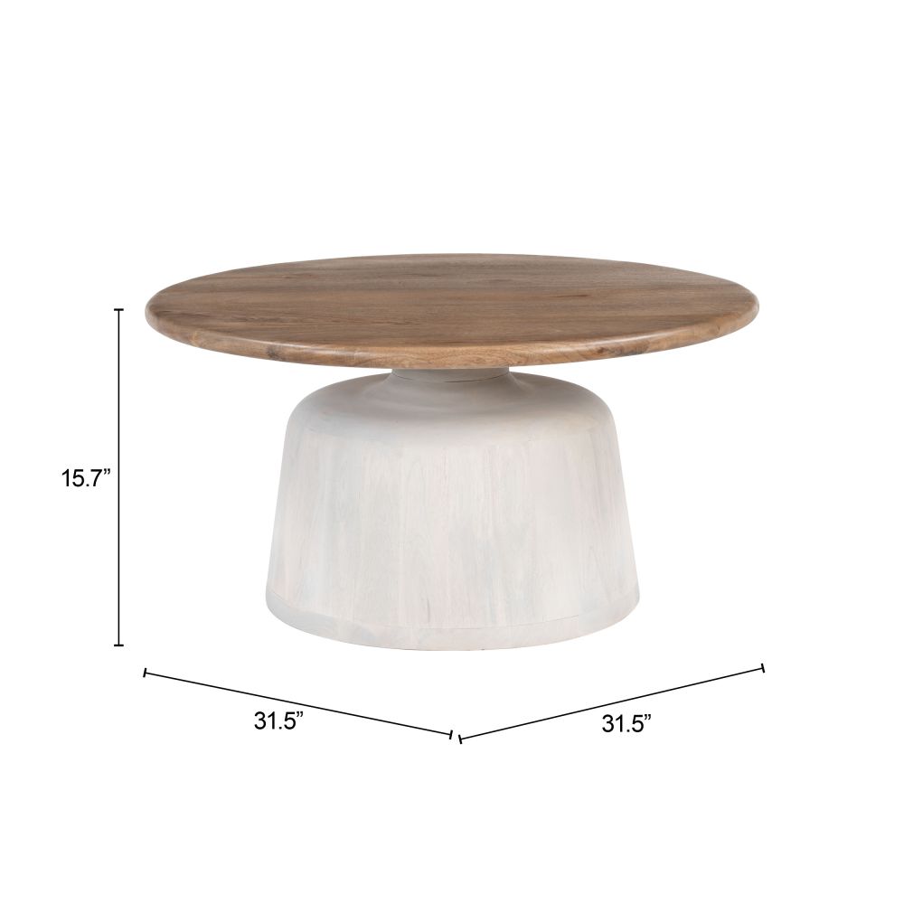 Goblet Coffee Table Brown & White