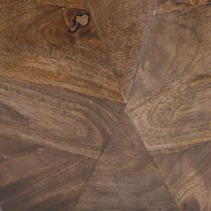 Bisel Side Table White & Walnut