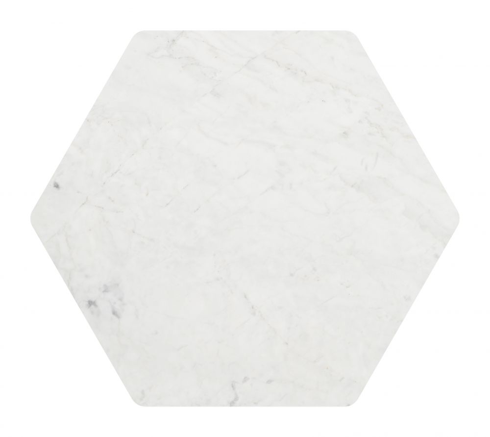 Bisel Side Table White & Walnut