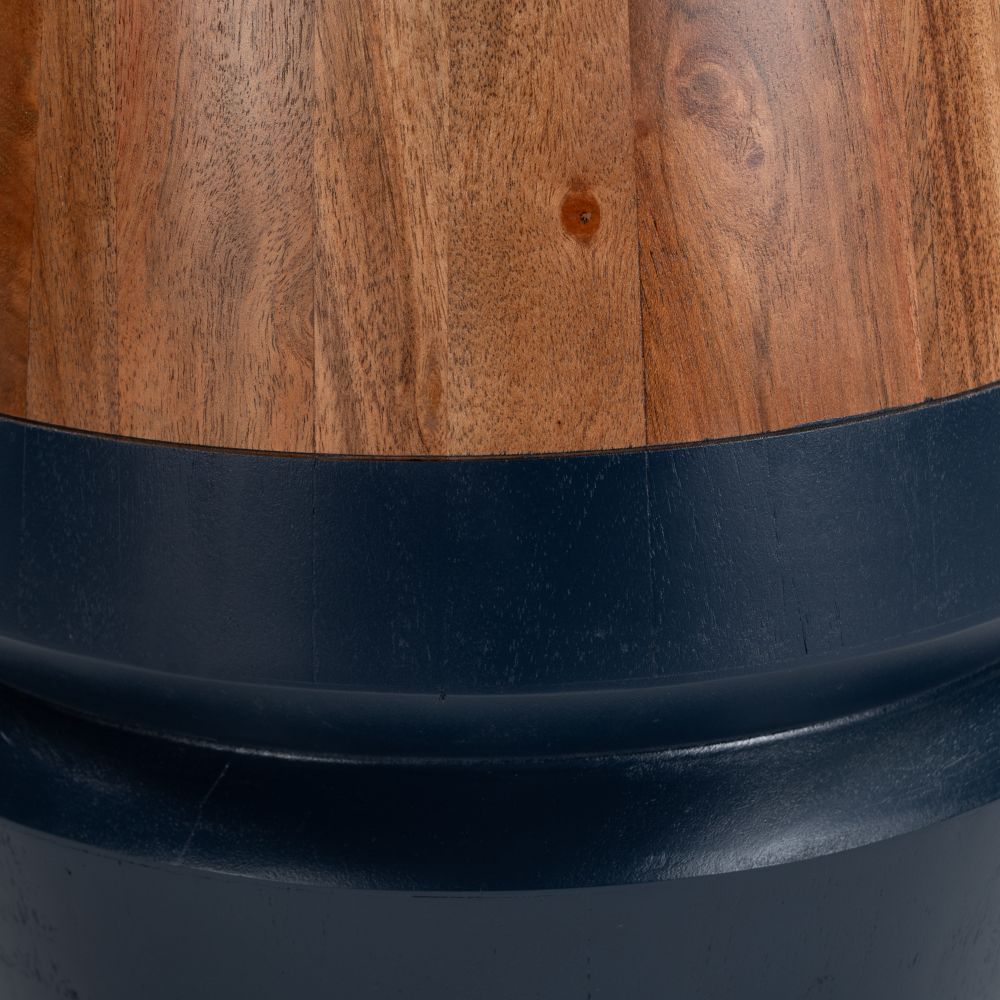 Tornos Side Table Walnut & Deep Blue