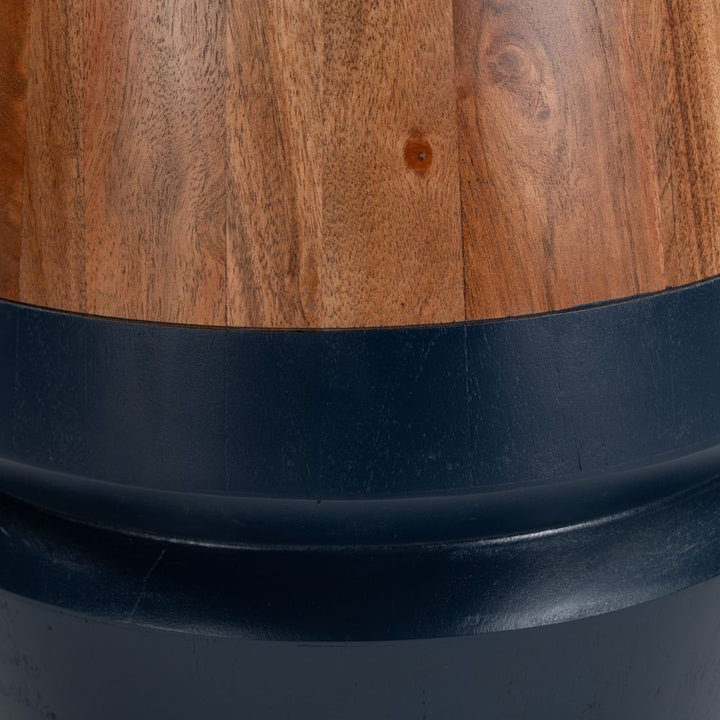 Tornos Side Table Walnut & Deep Blue