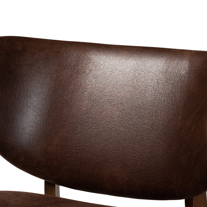 Marcos Mid-Century Modern Dark Brown Vegan leather Accent Chair
