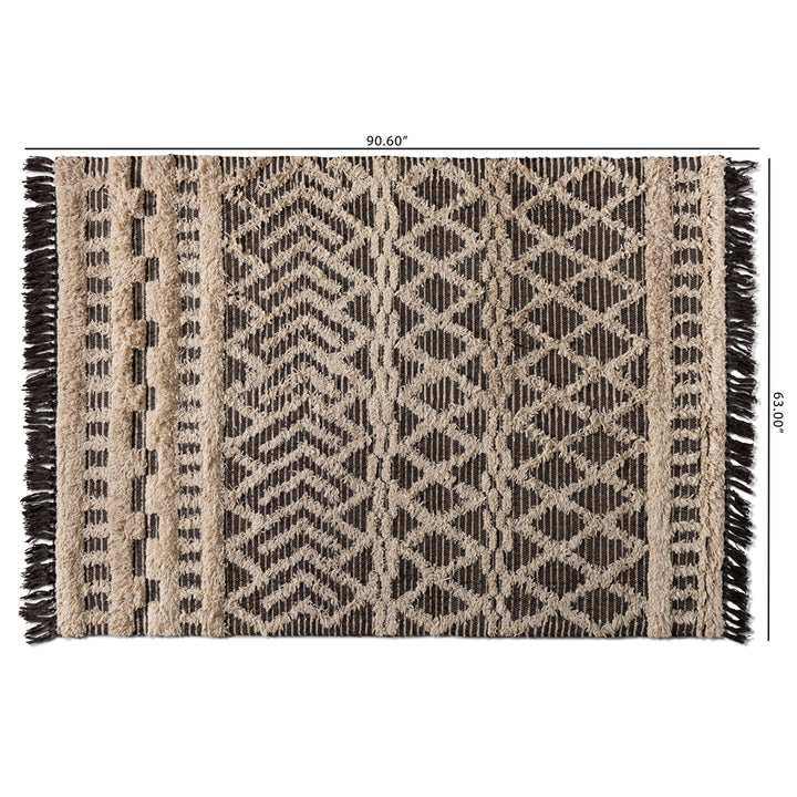 Heino Modern and Contemporary Ivory and Charcoal Handwoven Wool Area Rug
