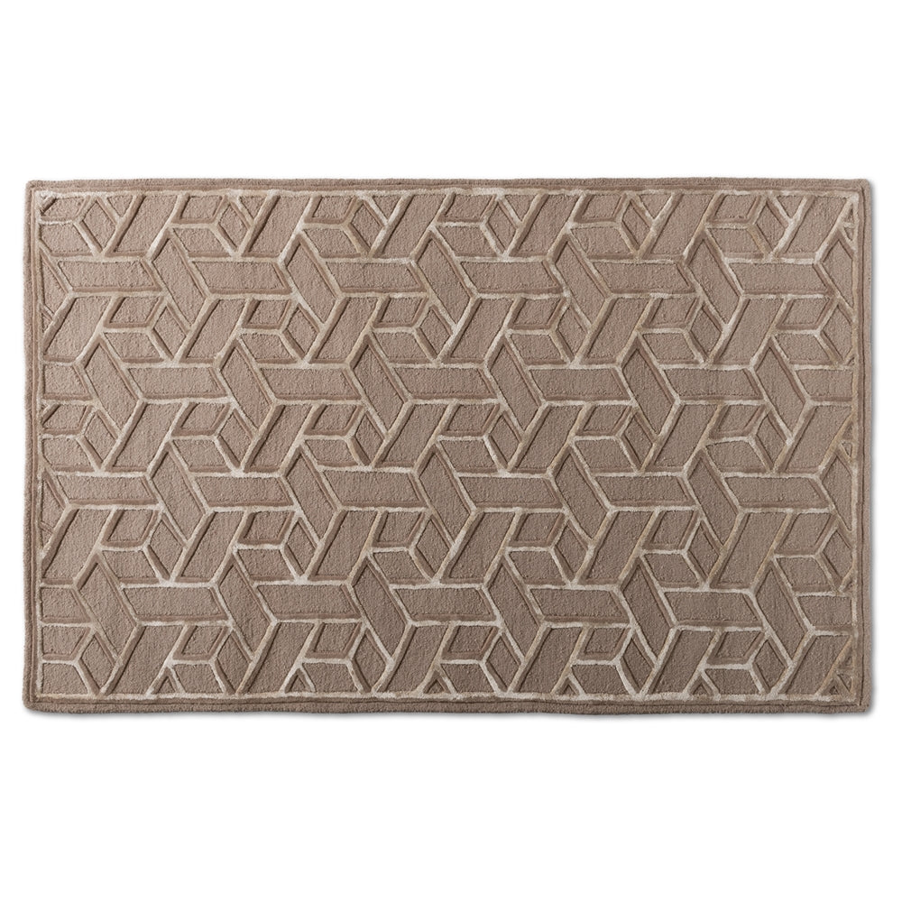 Vigo Modern and Contemporary Sand Hand-Tufted Wool Blend Area Rug
