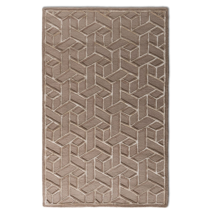Vigo Modern and Contemporary Sand Hand-Tufted Wool Blend Area Rug