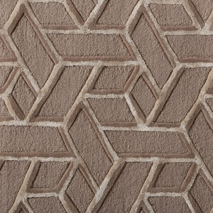 Vigo Modern and Contemporary Sand Hand-Tufted Wool Blend Area Rug