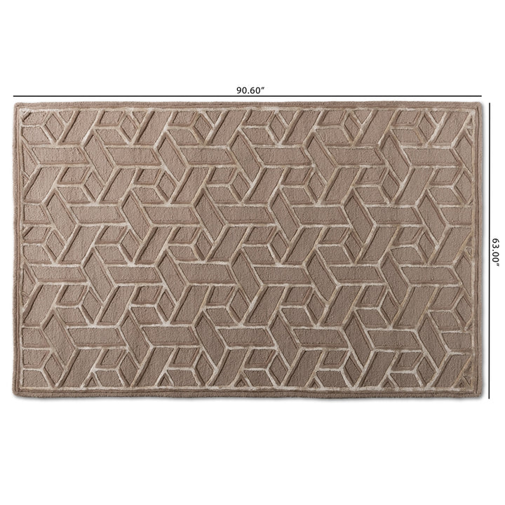 Vigo Modern and Contemporary Sand Hand-Tufted Wool Blend Area Rug