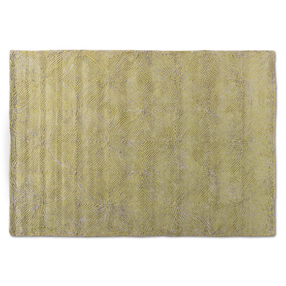 Leora Lime Green and Grey Hand-Tufted Viscose Area Rug