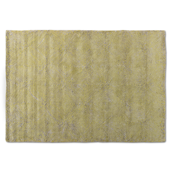 Leora Lime Green and Grey Hand-Tufted Viscose Area Rug