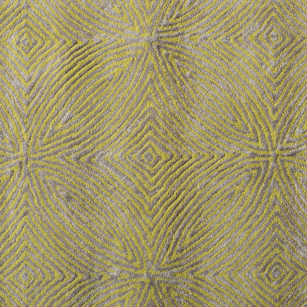 Leora Lime Green and Grey Hand-Tufted Viscose Area Rug