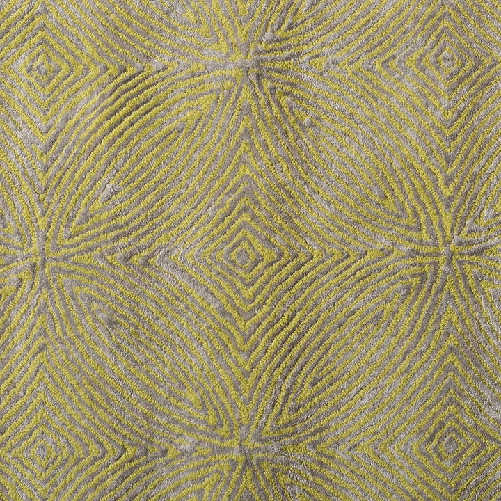 Leora Lime Green and Grey Hand-Tufted Viscose Area Rug