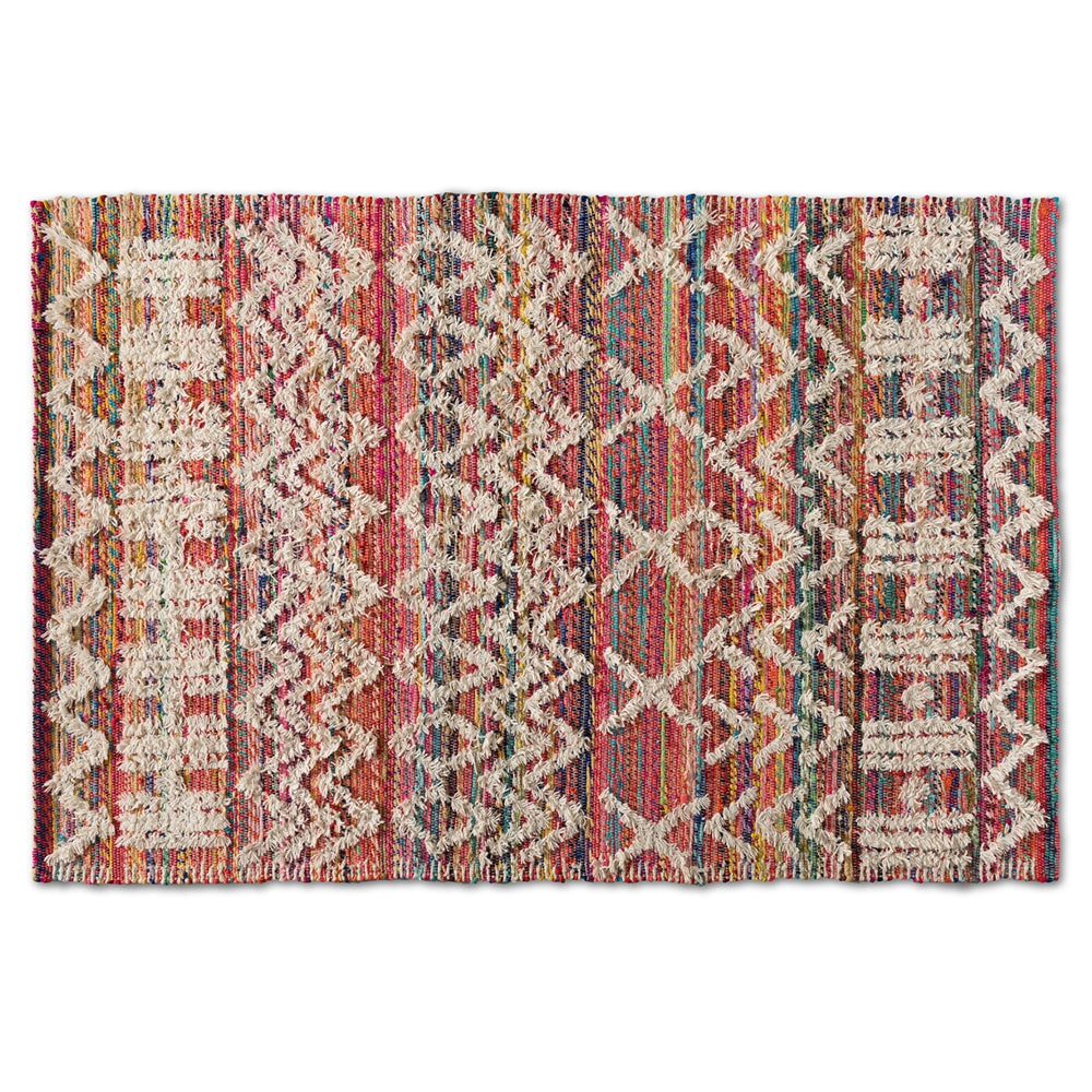 Graydon Modern and Contemporary Multi-Colored Handwoven Fabric Blend Area Rug