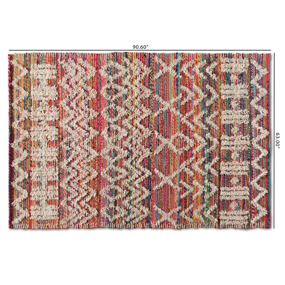 Graydon Modern and Contemporary Multi-Colored Handwoven Fabric Blend Area Rug