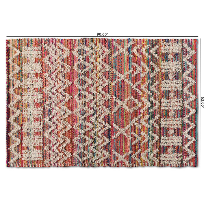 Graydon Modern and Contemporary Multi-Colored Handwoven Fabric Blend Area Rug