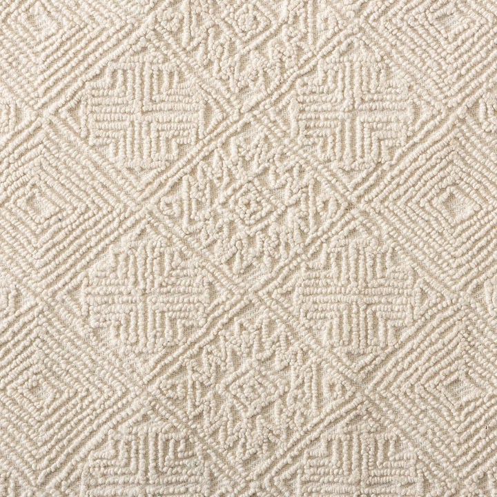 Meltem Modern and Contemporary Ivory Handwoven Wool Area Rug