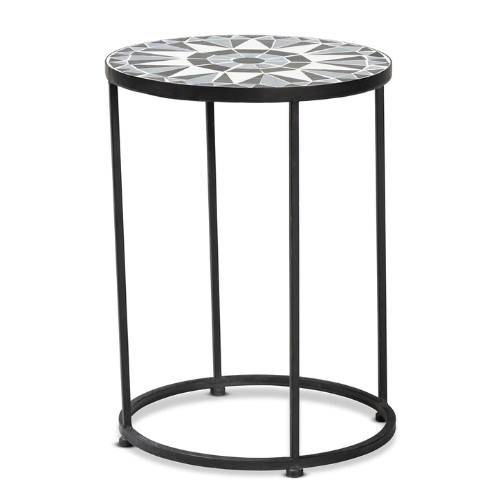 Baxton Studio Kaden Black Metal Side Table