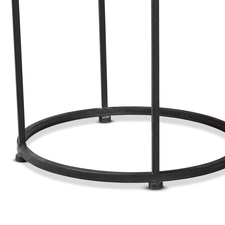 Baxton Studio Kaden Black Metal Side Table
